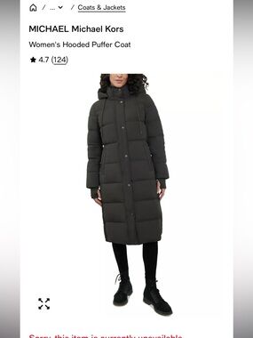 Michael Kors Hooded Puffer Black Jacket